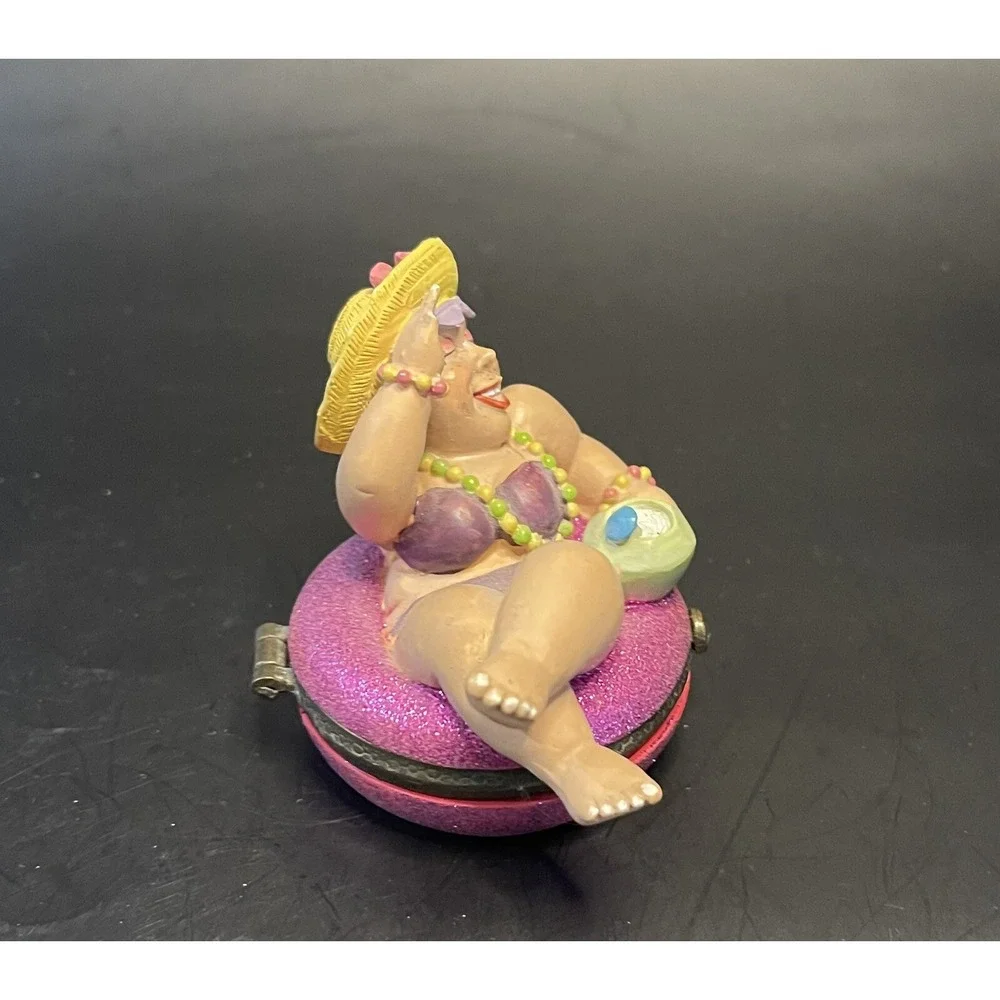 Katherine's Collection Lady Vacation Beach Pool Hinged Trinket Box 2002 See PICS